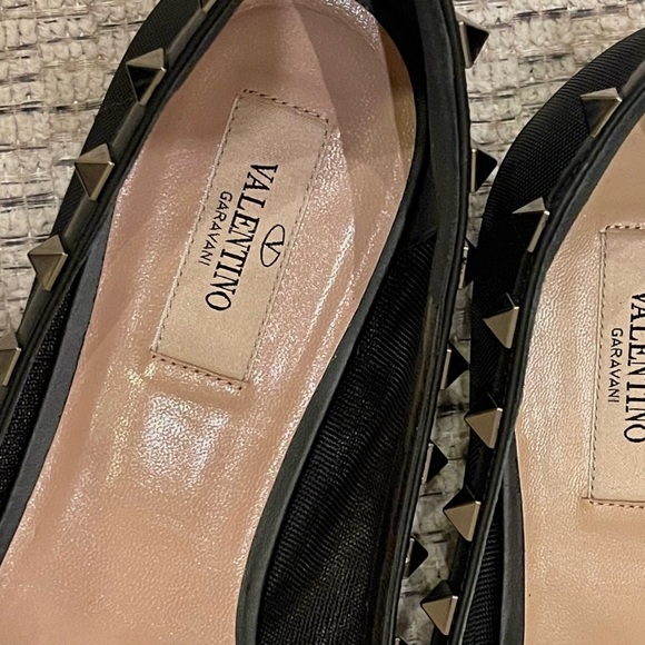 SOLD! Valentino Rockstud Mesh Ballet Flats - Picture 5 of 7